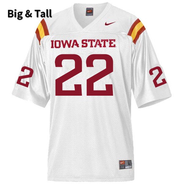 Iowa State Cyclones Men's #22 Coal Flansburg Nike NCAA Authentic White Big & Tall College Stitched Football Jersey FI42U87ZG